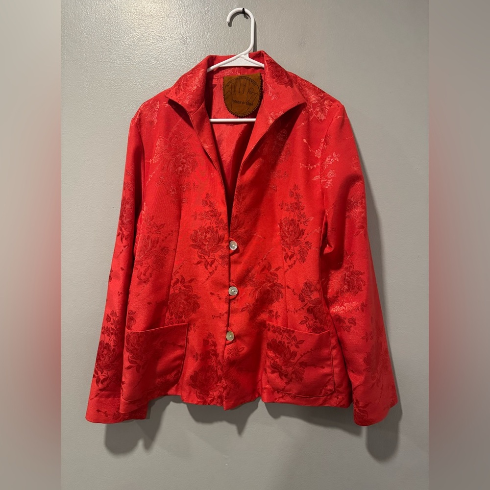 Women Of The Wild West Vintage Rare One Of A Kind Red Blazer Jacket Size Medium - Picture 1 of 4